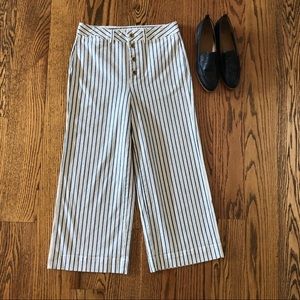 Railroad stripe Emmett wide leg high rise crop